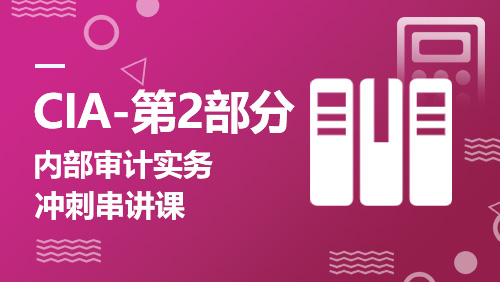 CIA - 第2部分：内部审计实务 - 冲刺串讲课